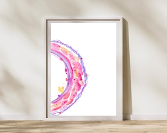 Vein - Histology Art, Pathology Assistant Gift, Histology Technician Gift, Histopathology Art, Histology Watercolor Painting