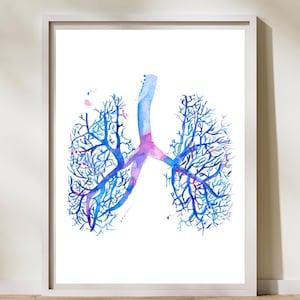 Arbre trachéobronchique, art de l&#39;anatomie pulmonaire, cadeau pneumologue, cadeau inhalothérapeute, cadeau infirmière en réadaptation pulmonaire, art laboratoire du sommeil,