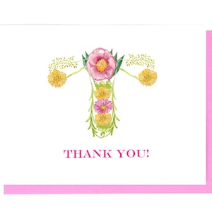 OBGYN Uterus Thank You Card Ovaries Uterus Anatomy Card | Etsy
