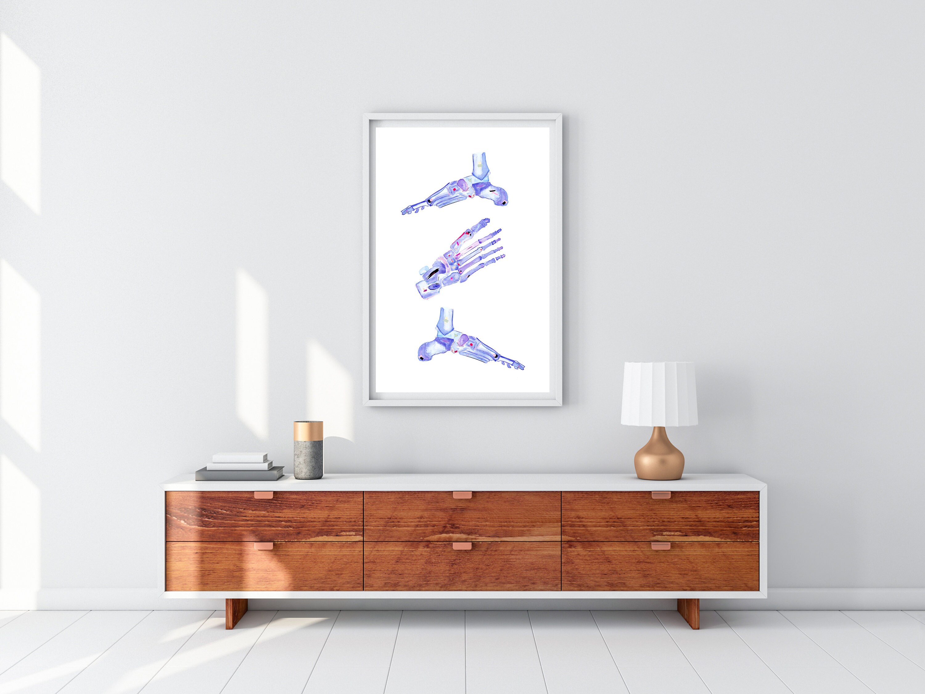 Foot Anatomy Art Physical Therapy Art Physiotherapist Gift Etsy