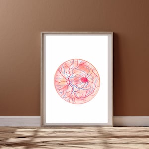 Fundus oculi kunst, netvlies, fundoscopisch onderzoek kunst, oogheelkunde kunst, oogarts en opticien dokter verpleegkundige assistent cadeau