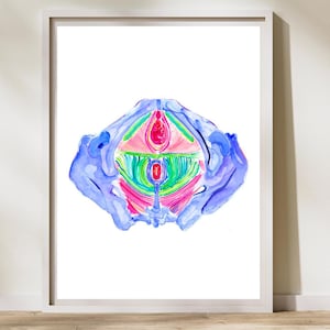 Pelvic Floor Anatomy, Pelvic Floor Therapy, Physical Therapist Gift, Pelvic Floor Specialist Gift, Physical Therapy Office Art, PT Art