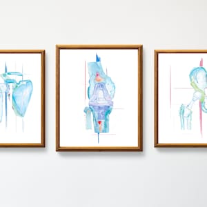 Orthopedic Surgeon Gift, Physical Therapist Gift,  Physical Therapy Print, Physiotherapy Art, Physiotherapist Gift, Arthroplasty Paintings