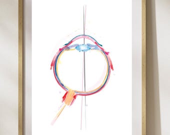 Eye Anatomy, Optometry Art, Ophthalmology Art, Eye Doctor Gift, Optician Art, Ophthalmologist Gift, Optometry Decor, Neuroscientist Gift