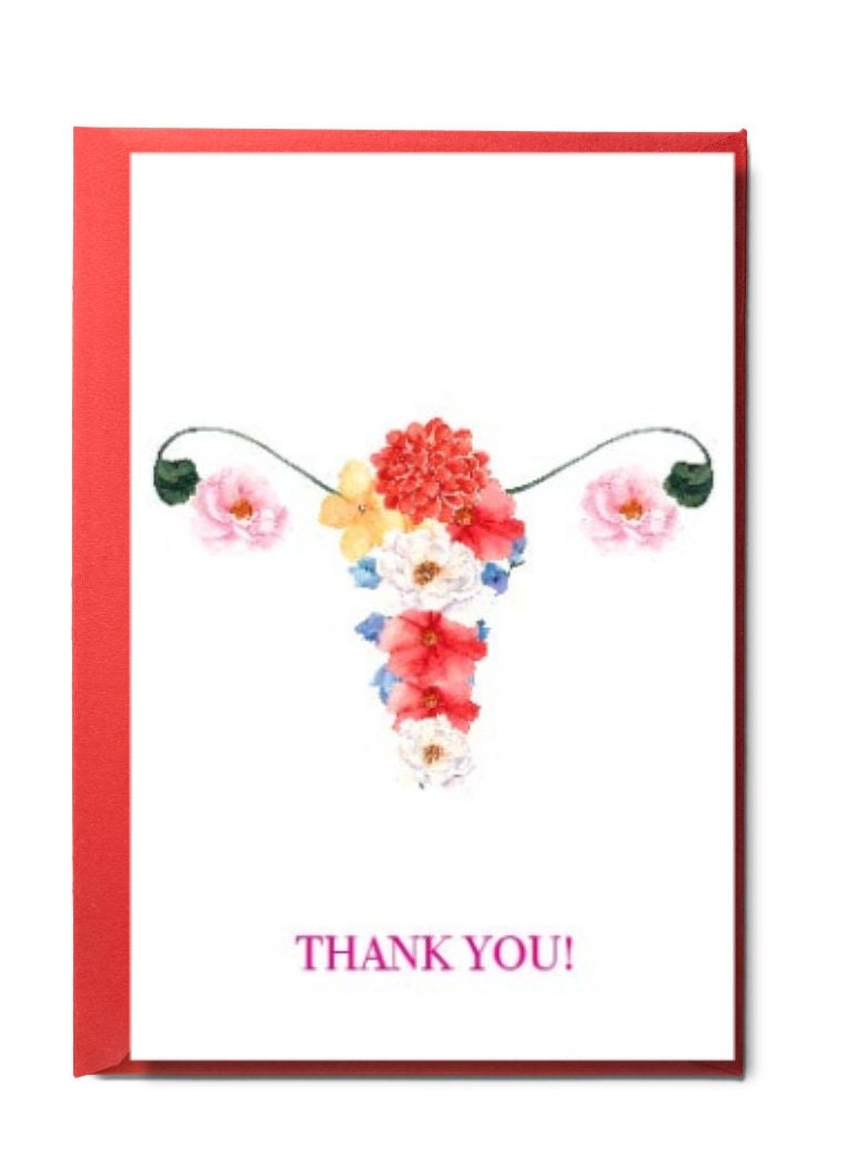 OBGYN Gift - Thank You Card -  Midwife Gift - Doula Gift - OBGYN Art - OBGYN Sonographer - Gynecology Gift - Gynecologist - Obstetrics Nurse