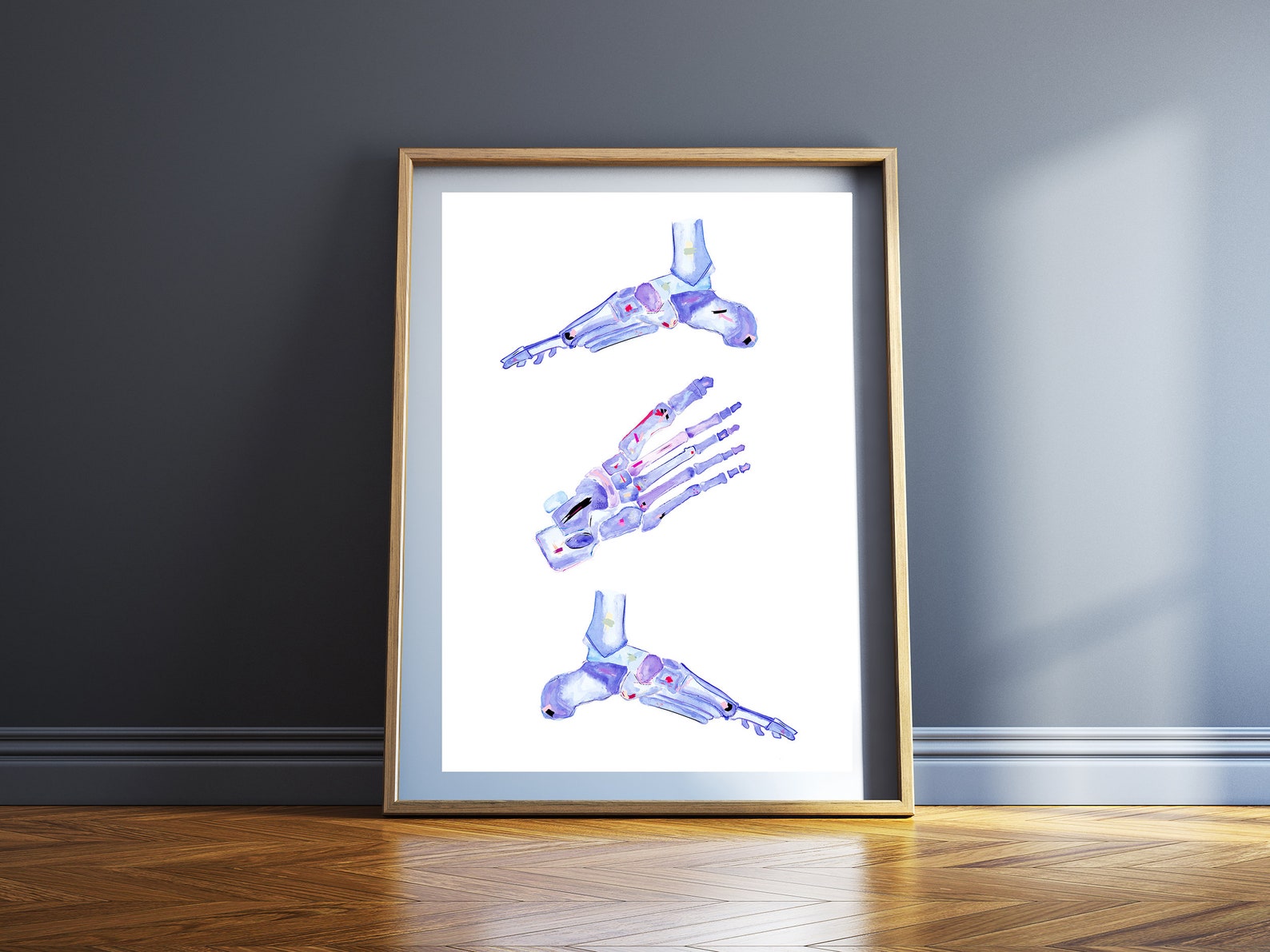 Foot Anatomy Art Physical Therapy Art Physiotherapist Gift Etsy