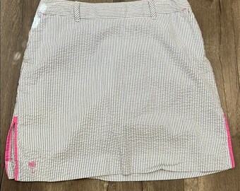 Vintage Lilly Pulitzer Ljusblå Seersucker Skort