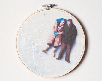Hand embroidered Eternal Sunshine of the Spotless Mind Hoop