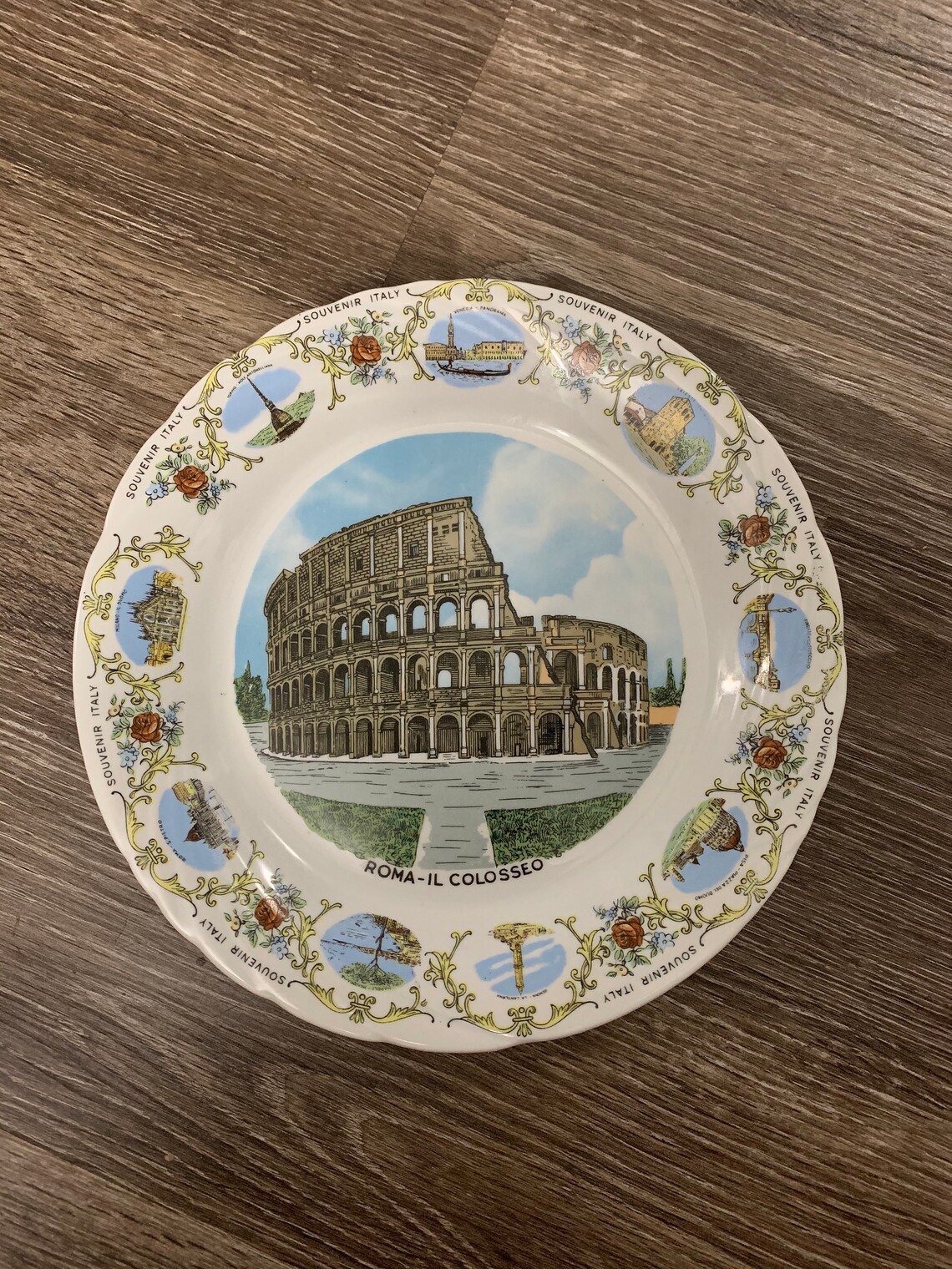 Roma IL Colosseo souvenir plate 9 1/2 Etsy