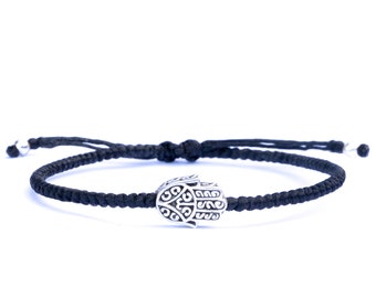 Hamsa rope bracelet / Woven bead wristband for men & women / Waterproof Vegan and Durable