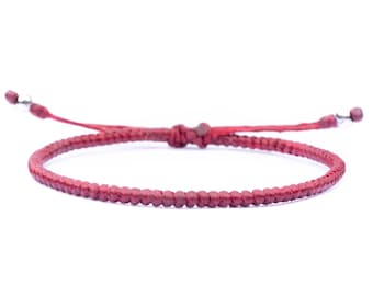 Yogi Red Cord Bracelet - Protection and Style with Hand-Knotted Vegan Cord, Perfect Yoga Accessory for Spiritual Mindfulness and Meditation