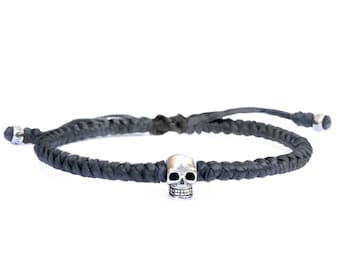 Skull bracelet for men / Vegan rope with Skull / Adventurous quality jewellery