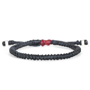 Nautical style braided rope bracelet / Minimalistic vegan wax cord wristband