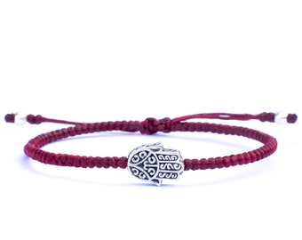 Minimalist Hamsa Bracelet: Waterproof - Vegan and Stylish with Silver Beads