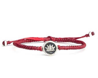 Lotus flower yoga bracelet / Protection friendship bracelet for women / Handcrafted vegan jewellery