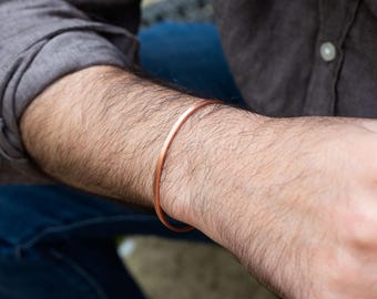 Herren Kupfer Manschette Armband Meilenstein — Geschenk zum 7