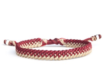 Thread bracelet for men / Waterproof vegan waxed cord / Adjustable wristband
