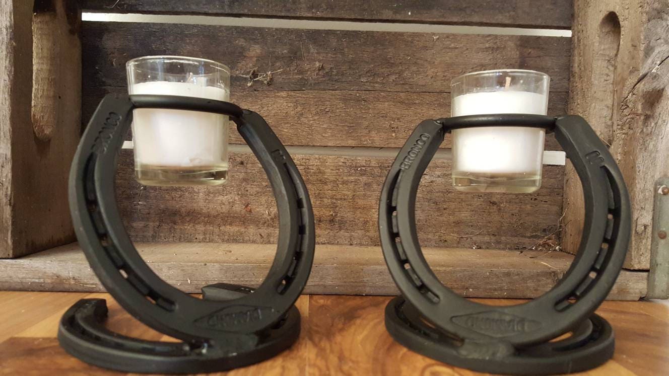 Horseshoe Candle Holders pair Etsy