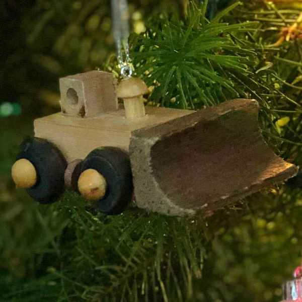 Wooden Toy Bulldozer Ornament
