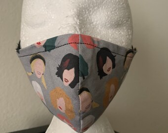 Washable Reversible Cotton Fabric Unisex Face Mask Moira Wigs Schitts Creek with adjustable Elastic around the ears