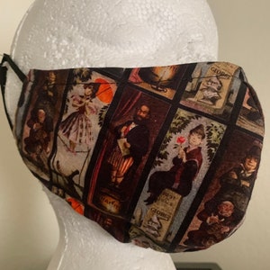 Washable Reversible Cotton Unisex Face Mask Disney’s Haunted Mansion Black Cotton with adjustable  (nose wire optional)elastic ear piece