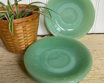 Fire King Jane Ray Jadeite saucers --set of 4