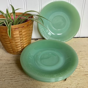 Fire King Jane Ray Jadeite saucers --set of 4