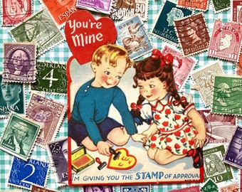 Stamp of approval vintage Valentine