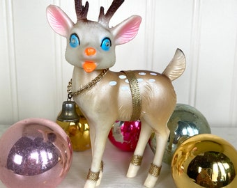 shimmery rubber reindeer figure