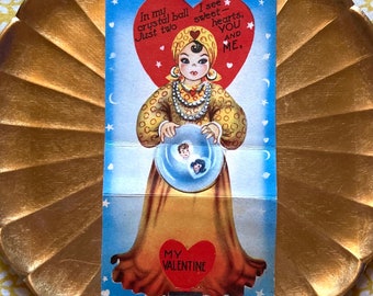 In my crystal ball I see just two sweethearts, You and Me, my Valentine--vintage Valentine