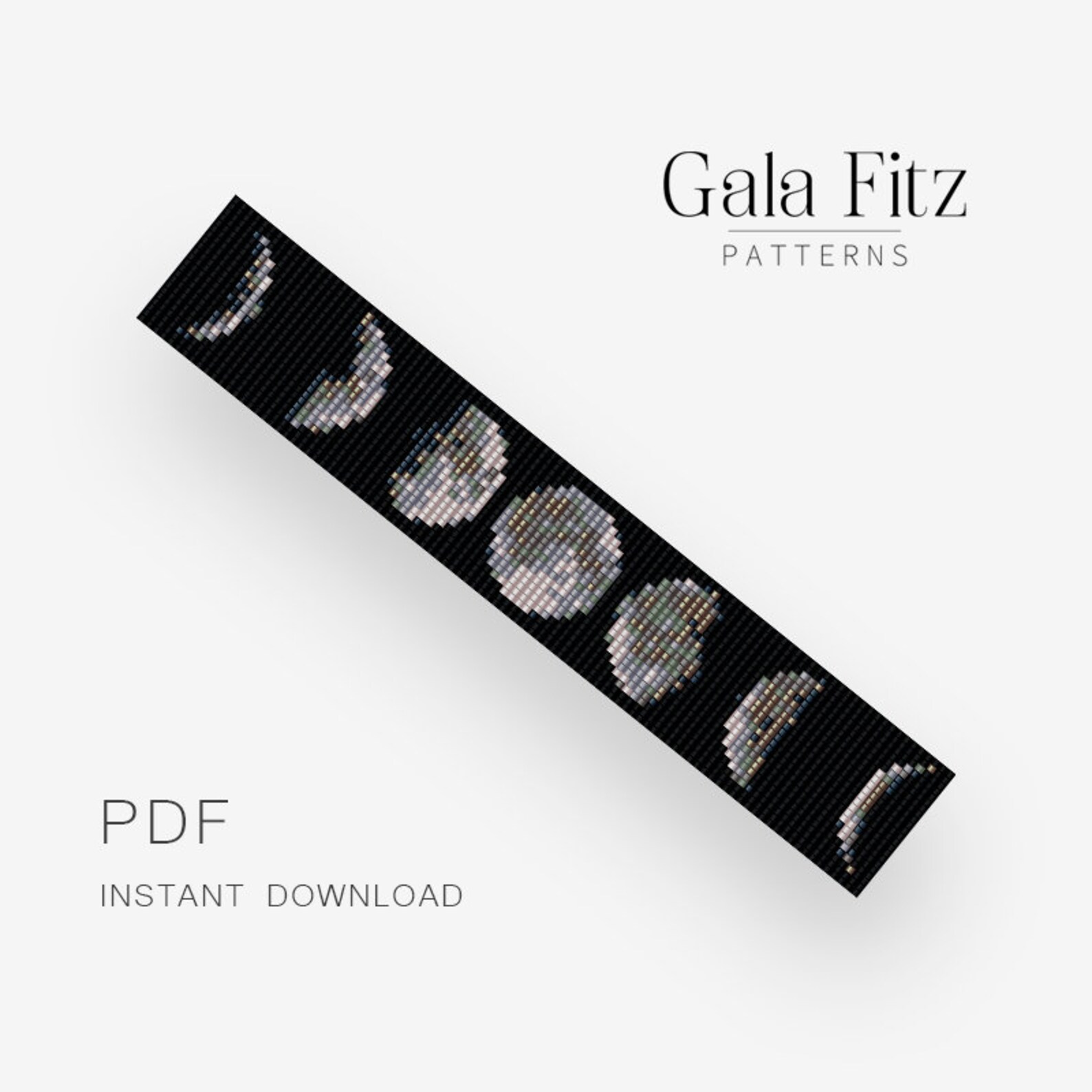 Bead Loom Pattern Moon Phases Bead Loom Bracelet Making Etsy