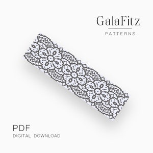 Bead loom pattern, Beaded lace loom pattern for bracelet making, Instant download /BL0342/