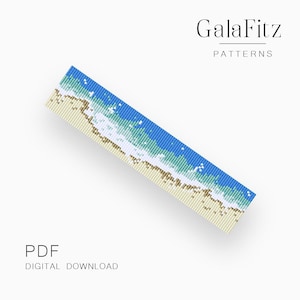 Blue Ocean Wave Bead Loom Bracelet Pattern