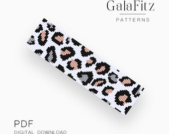Leopard Print Loom Bracelet Pattern - Modern Animal Print Beading Design