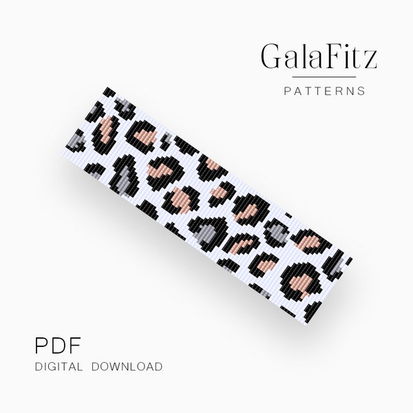 Leopard Print Loom Bracelet Pattern - Modern Animal Print Beading Design