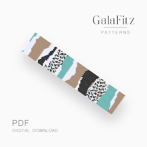 Peyote muster, Türkis Abstraktion geradzahlige und ungerade anzahl peyote armband muster, Digitaler download /P0653/