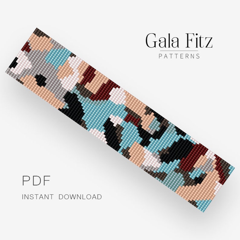 Instant download BL0110 Bead loom pattern Military bead loom bracelet making pattern
