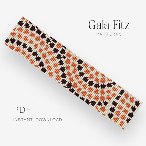 Turquoise abstract bead loom bracelet making pattern Bead loom pattern Instant download BL0096