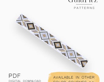 Tribal Geometric Loom Bracelet Pattern PDF, Ethnic Bead Design