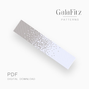 Silver-white even and odd count peyote stitch pattern for bracelet making, PDF digital download /P0142/