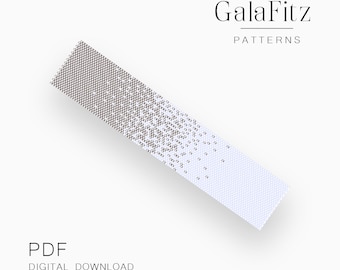 Silber Weiss Peyote Armband Muster PDF, Minimal Bead Schmuck Design - Even & Odd Count