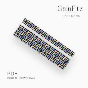 Geometrisches Labyrinth Loom Armband Muster PDF - Breite und schmale Version