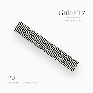 Puede incluir: Descarga digital de un patrón geométrico en blanco y negro. El patrón es un diseño repetitivo de cuadrados y rectángulos. El texto "GalaFitz PATTERNS" y "PDF DIGITAL DOWNLOAD" también está incluido en la imagen.