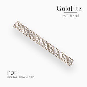 May include: A digital download graphic with the text "PDF DIGITAL DOWNLOAD". The image features a geometric pattern in brown and white, with the GalaFitz PATTERNS logo at the top.