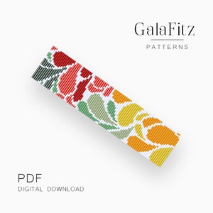 Bead loom pattern, Rainbow drops bead loom bracelet making pattern, Instant download /BL0120/