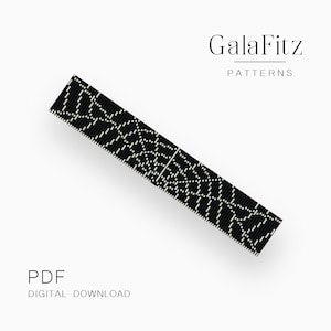 Puede incluir: Patrón de pulsera de cuentas en blanco y negro, una descarga digital PDF de GalaFitz Patterns.