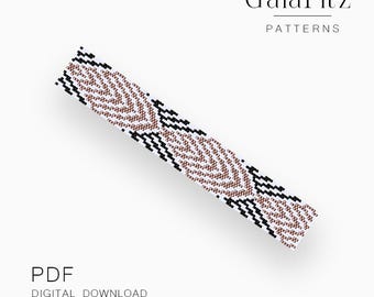 Copper Ripple Peyote Bracelet Pattern PDF, Abstract Wave Beading Tutorial - Even & Odd Count