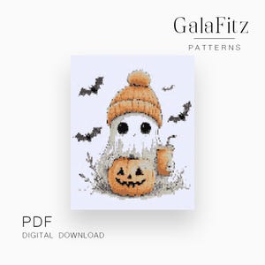 Halloween-Geistermütze, Kürbis-Cocktailperlen-Wandteppichmuster - Webstuhl & sogar Peyote zählen