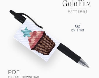 Cupcake Pen Wrap Pattern – Pilot G2 Beaded Cover (PDF Download)