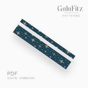 Starry Night Loom Bracelet Pattern PDF – Wide and Narrow Bead Loom Design